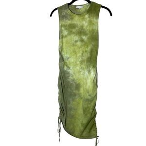 Cotton Citizen Ruched Side Lisbon Tank Dress Sz S Green Made in USA